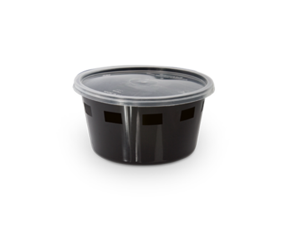 Picture of black microwave cont. round 250 cc w\lid