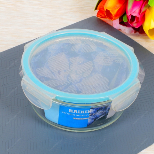 Picture of haixin vacuum preserving round box glass 420 ml