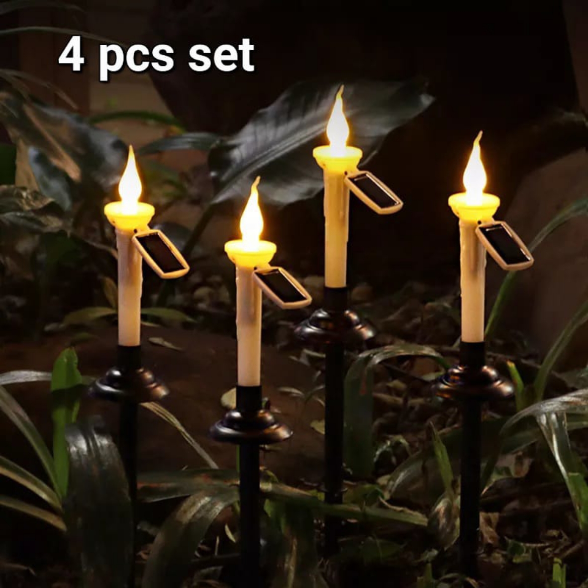 Picture of LED Solar Rechargeable Candlesticks