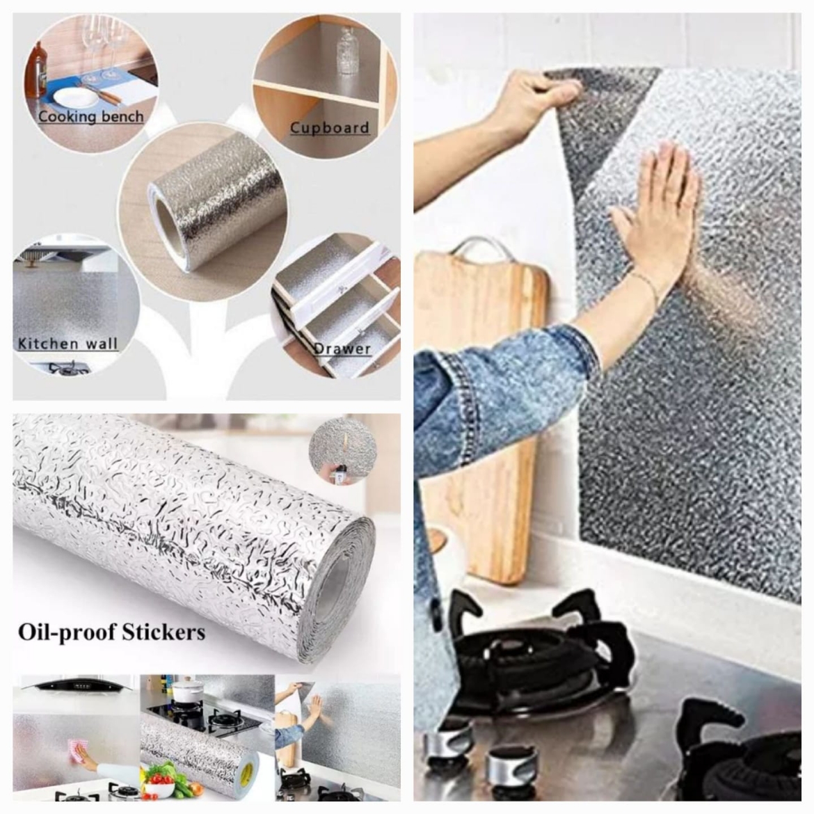 Picture of 3M Oil Proof Aluminum Foil Wallpaper for Kitchen