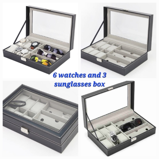 Picture of 6-Slot Watch Box with 3 Slot for Sunglasses